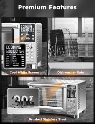 Nuwave Bravo XL Pro Air Fryer Toaster Oven Grill Combo 2025 Ultra-Fast 30QT