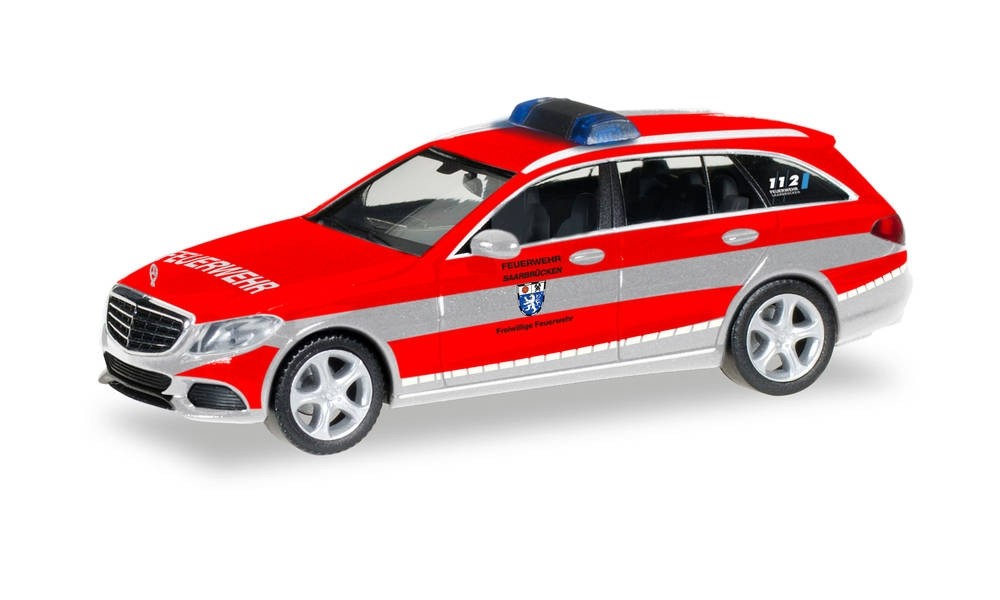 Herpa Mercedes Classe C Pompier de Sarrebruck Miniature 1/87 pour Compléter Votre Collection