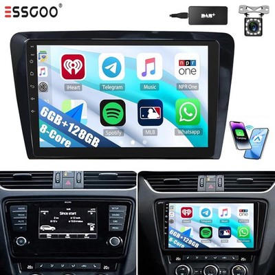 8Core DAB+ 6+128GB Android Carplay Navi GPS Für Autoradio SKODA Octavia III 3 5E