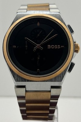Men's Hugo Boss Steer Chronograph Quartz Black Dial Working Condition Wristwatch