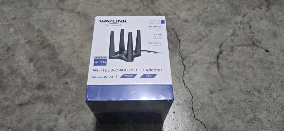 New - WAVLINK WiFi 6E USB Adapter for Desktop PC, AX5400 WiFi Adapter - Image 4 of 4