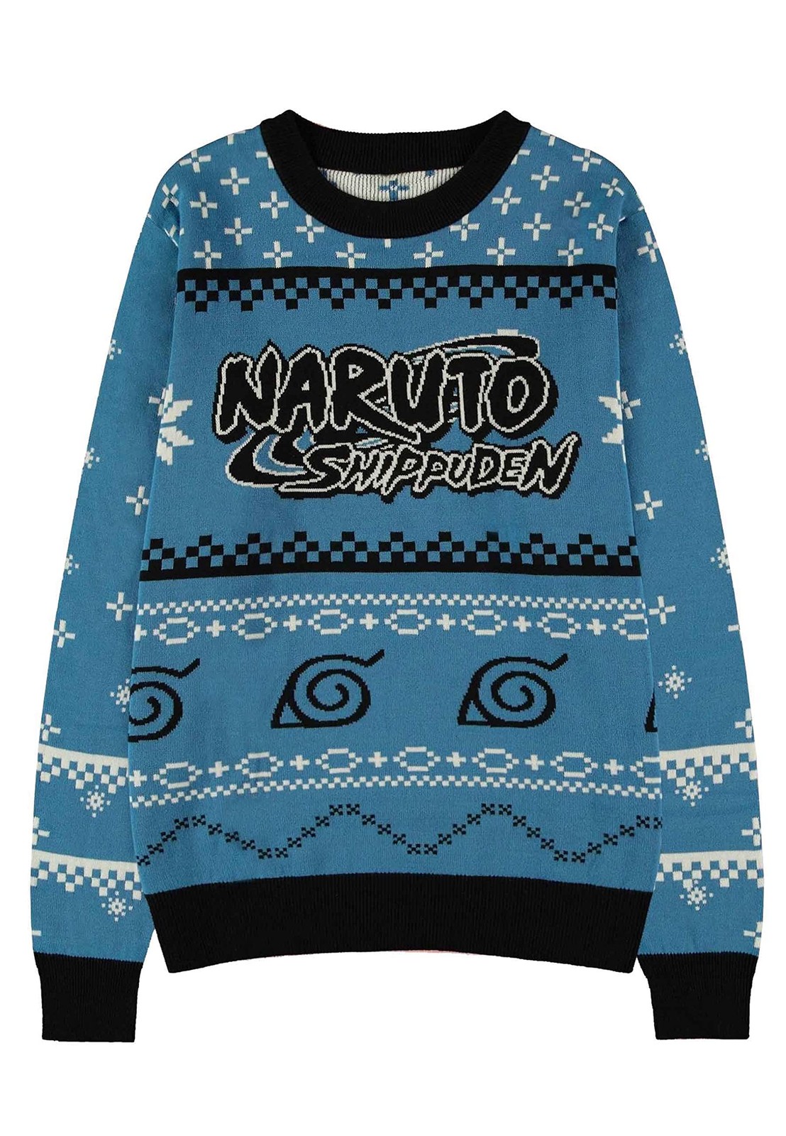 Naruto Christmas Jumper Classic Logo Official Unisex Blue X-Large Blue