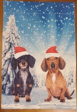Dachshund Christmas Garden Flag Double Sided Holiday Dog Yard Decor 12x18"