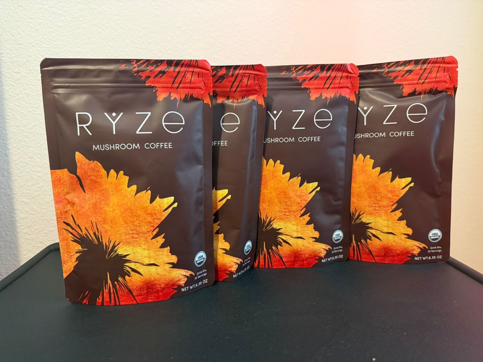 4Pack  Ryze-mushroom coffee. 6.35 oz -30 servings each (120 servings total)