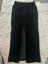 Vintage Goth Whimsigoth Black Velvet Maxi Skirt by Energie