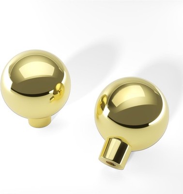 Banqin 30 Pack Cabinet Knobs, Plastic Round Drawer Knobs, Gold Single Hole Kits