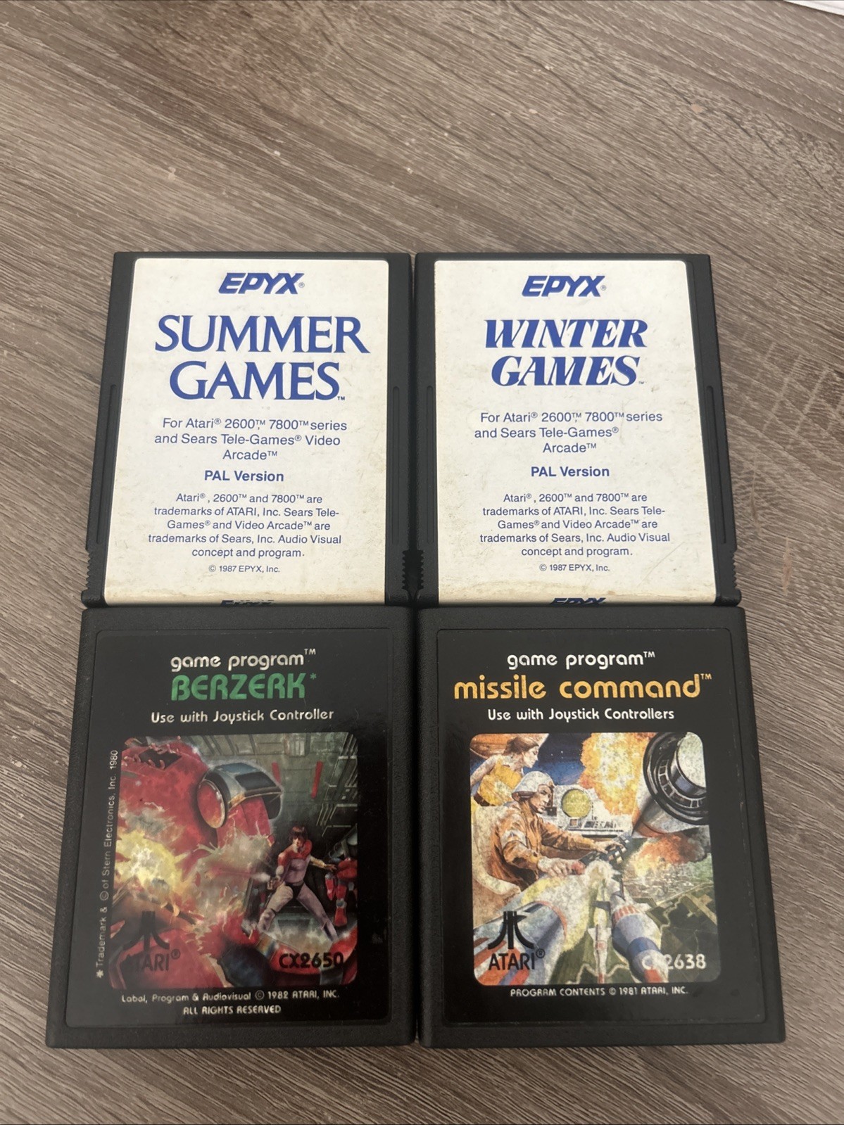 4 Jeux Atari 2600 Berzerk Missile Command Summer Et Winter Games