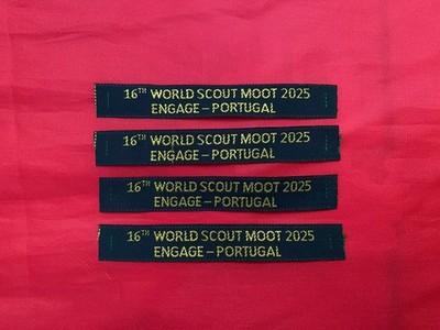16th World Scout Moot 2025 - ENGAGE - Portugal GREEN NAME TAPES set (total x4)