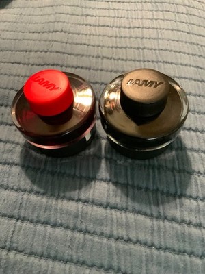 Two Bottles of Lamy 50ml Ink, One Red, One Black, New!