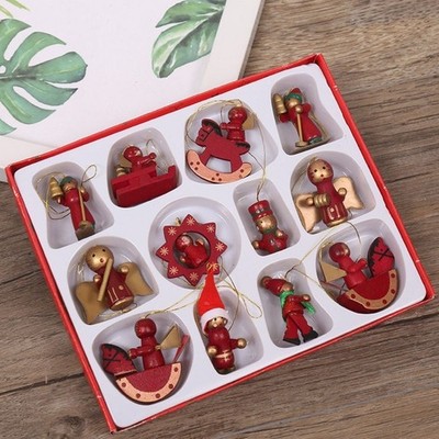 Weihnachten Bastelset 12-teilig kreative hängende Holzdeko Weihnachten Basteln