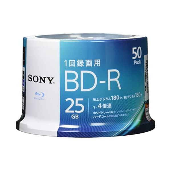 Sony Bluray Discs BD-R 4X Speed Inkjet Printable 25GB 50 sheets from Japan