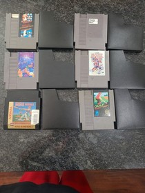 Nintendo Nes Game Lot: Mario Bros. Duck Hunt, And Tetris 6 Games Total + Sleeves