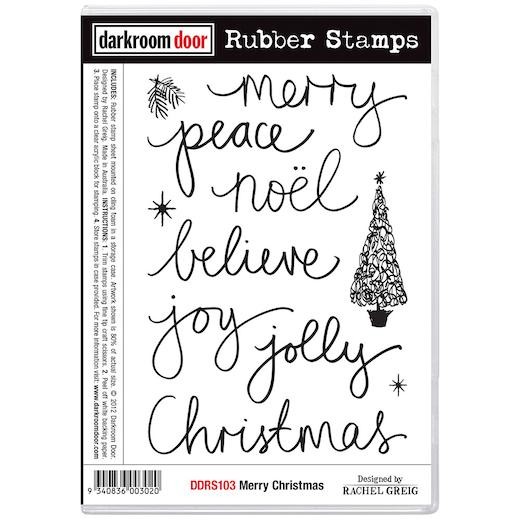 Darkroom Door Cling Rubber Stamps Set - DDRS103 Merry Christmas