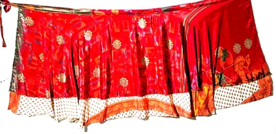 Women's Indian Sari Wrap Skirt Handmade Reversible Vintage Hippie XL Tea - Image 1 of 4