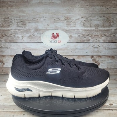 Skechers Arch Fit Sneakers Women's Size 10 Black Mesh Lace Up Walking Running