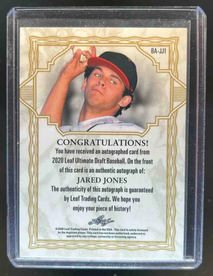 2020 Leaf Ultimate Jared Jones RC Rookie Auto #BA-JJ1 Pirates - Image 2 of 2