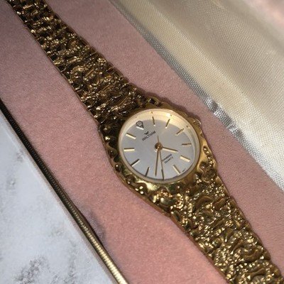 VTG WALTHAM QUARTZ DIAMOND GOLD-PLATED GOLD NUGGET UNISEX WATCH CASE UNTESTED