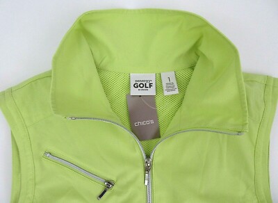 Zenery Golf By Chico's Solid Neema Vest Soft Lime Sz 1 Medium 8 | eBay