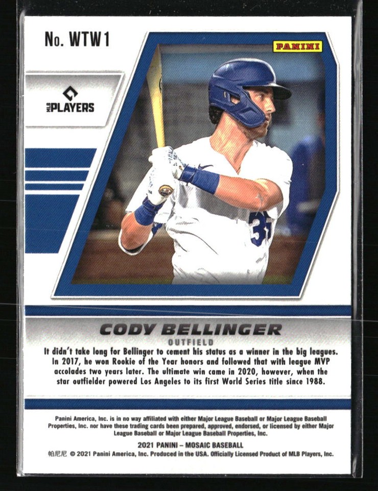 Cody Bellinger 2021 Panini Mosaic Will To Win WTW1 Baseball Card eBay
