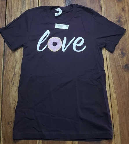 Shoe Bakery - Unisex Pink Sprinkle Donut Love Oxblood Black Shirt