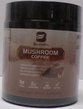 BEWORTHS Mushroom Coffee for Energy Mental Clarity & Focus 4.2oz Exp. March 2026
