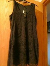 It`s Pink brand Little Black Lace New Dress Size Large  LINED