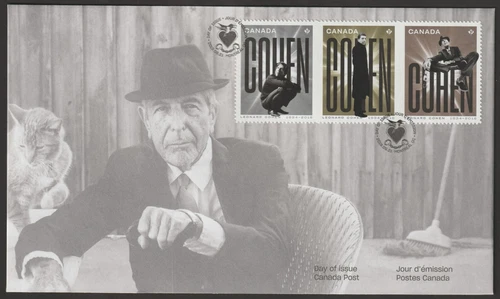 Canada #3196-3198, Leonard Cohen, Singer,  Official First Day Cover, FDC 2019