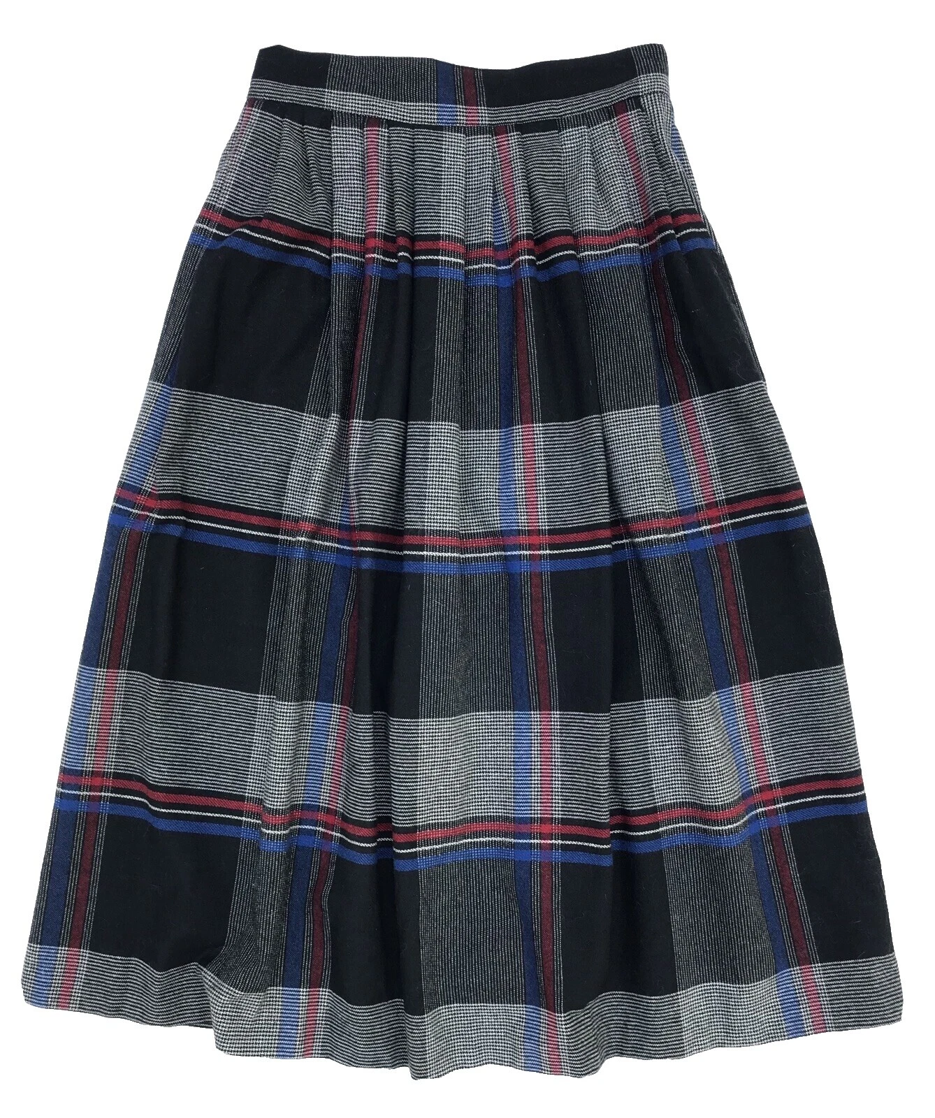 Faldas Vintage de Mezcla de Lana Negro para Mujeres