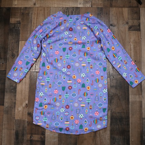 Lands End Girls Size 16 Purple Christmas Holiday Flannel Nightgown Pajamas - Picture 5 of 5