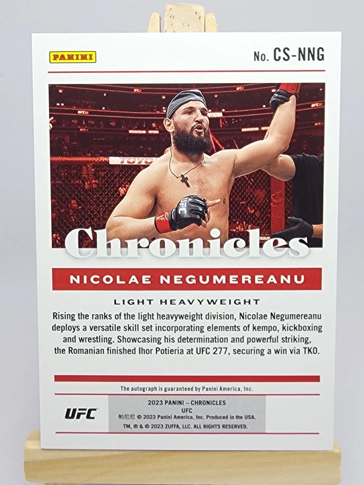 Nicolae Negumereanu 2023 Chronicles UFC Signature CS-NNG Auto - Image 2 of 2