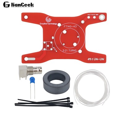 49:1 UN-UN Balun Kit DIY Feed Antenna FT140-43 Magnetic Ring 50W Four Band EFHW