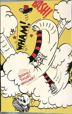 MINNIE THE MINX BEANO Fighting Jim Petrie Postkarte klassischer Cartoon unbenutzt