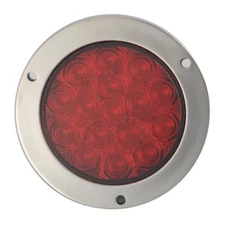 Fortpro 4" Red Round Tail/Stop/Turn Led Light with 16 SQ Leds and Red Lens - Ste