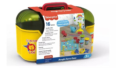 Fisher Price Teig Tragetasche Kreativbedarf - Koffer defekt, Inhalt komplett