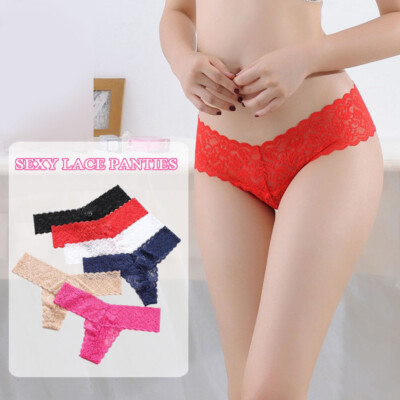 Women Lace Underwear Lingerie Panties Gstring Brief Thong Plus Size 
