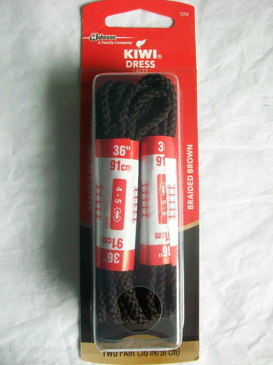 KIWI Dress Shoe Laces Strings Braided Brown 36 Inch 6 2 Packs 5