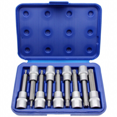 Steckschlüsseleinsätze Schraubenschlüsseleinsätze Torx T-Profil T20-T60 9-tlg.