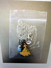 Disney 20" .925 Sterling Silver Necklace w/ Deluxe Double Belle  Rose Charms