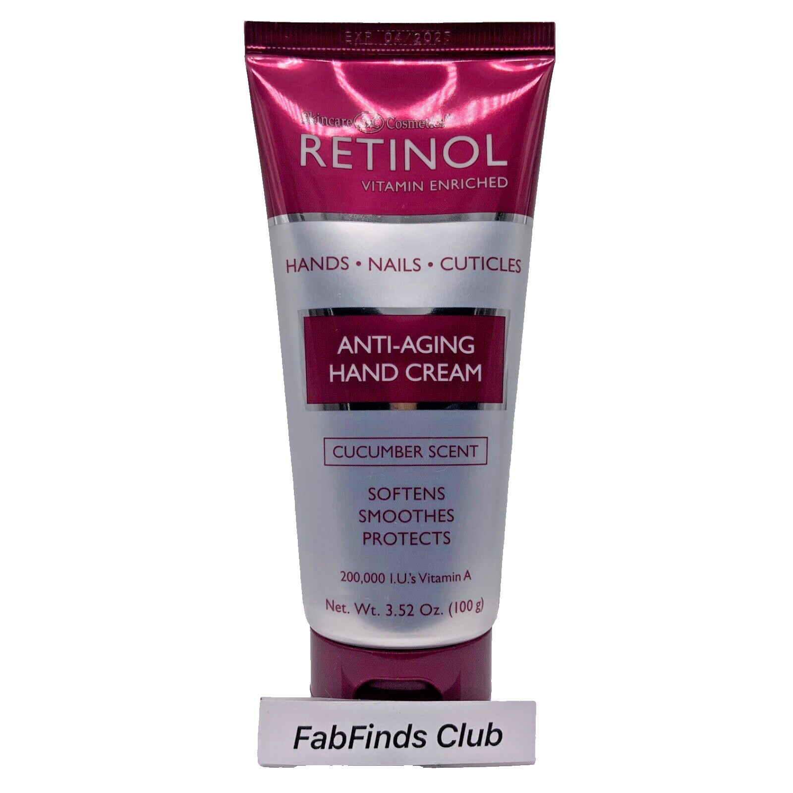 Retinol Hand Cream Cucumber Scent Sealed Hands,Nails,Cuticles 3.52oz