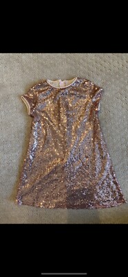 Girls Size 5/6 petite adele rose gold Sequin Shift Dress nwot | eBay