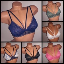 Victoria Secret Bralette Bra Daisy Lace Strappy Unlined Wireless Strappy