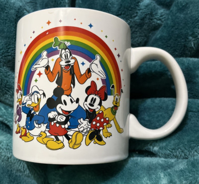 Mickey Mouse Disney Rainbow Collection Think Happy Thoughts Ceramic Coffee Mug