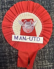 Pennant originale anni 40 50 Manchester United FC rosetta calcio vintage