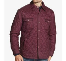 $197 Weatherproof Vintage Men Purple Quilted Shirt Jacket Coat Size XL