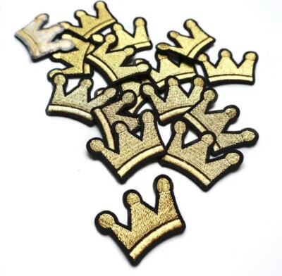 gold crown iron on patch - Gold Crown Patch - Gold King Patch - Gold Queen Patch