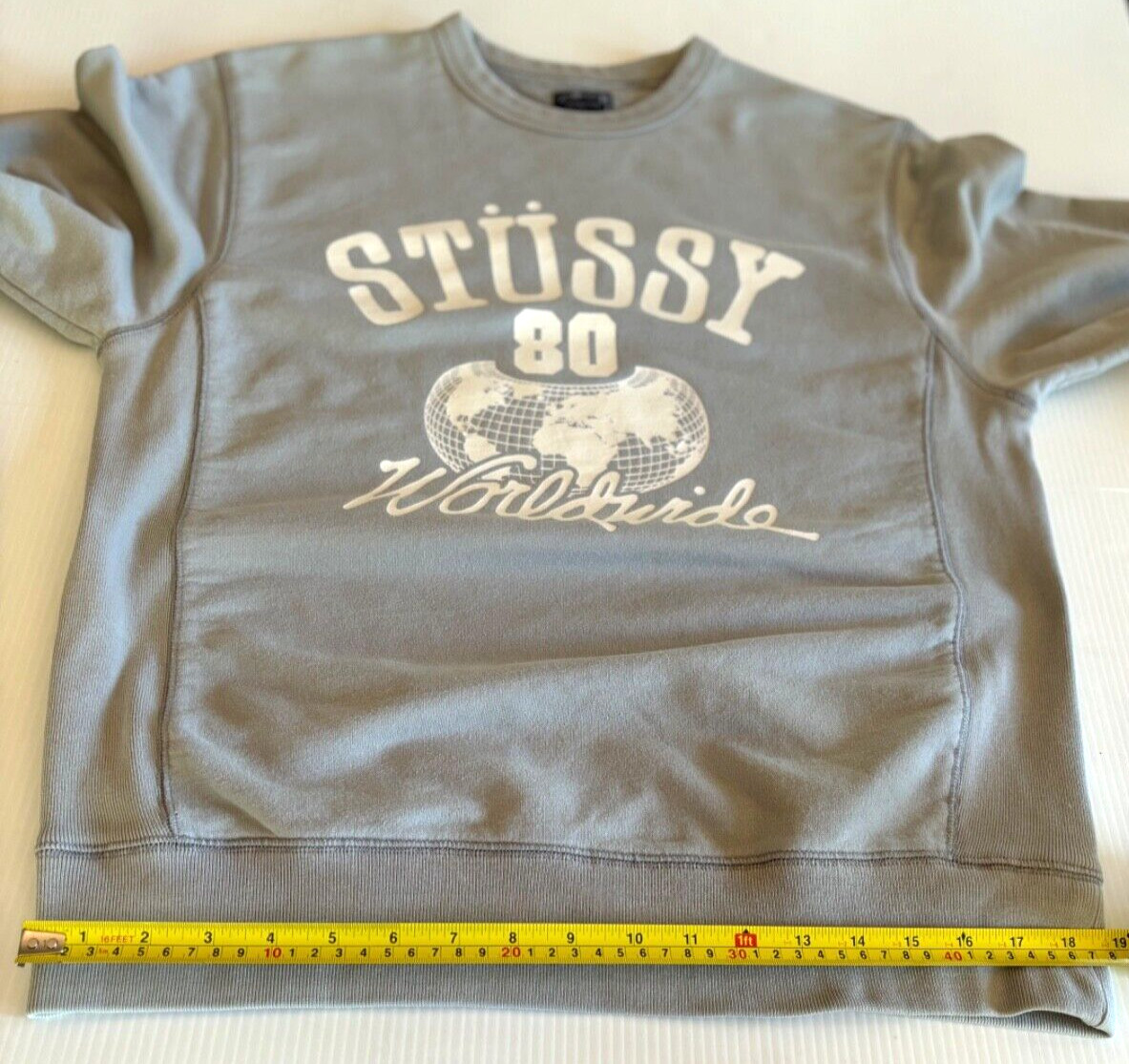 Stussy 80 Worldwide Global Roots Unisex Crewneck Sweatshirt Gray Size Large image 8