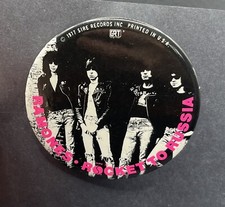 Ramones Rocket To Russia 1977 Promocional Pinback Sire Records Pin Botón Original