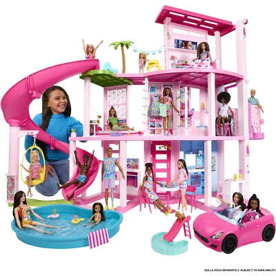 MATTEL BARBIE DOLL HOUSE Dreamhouse Pool Party Playset with 75+ Pieces, 45 In