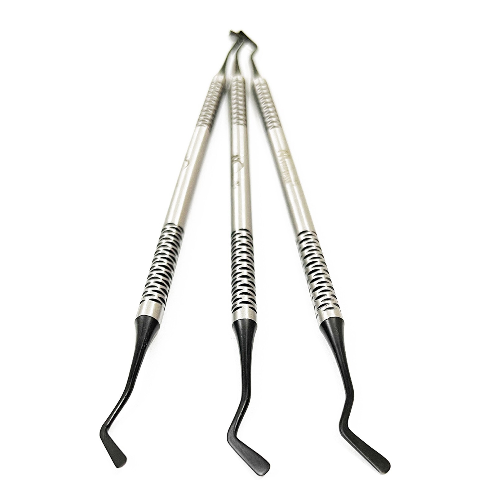 Set of 3 Dental Flat Plastic Composite Filling Instrument Mate Black Coated Tips