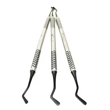 Set of 3 Dental Flat Plastic Filling Instruments Composite Black Tip Restoration